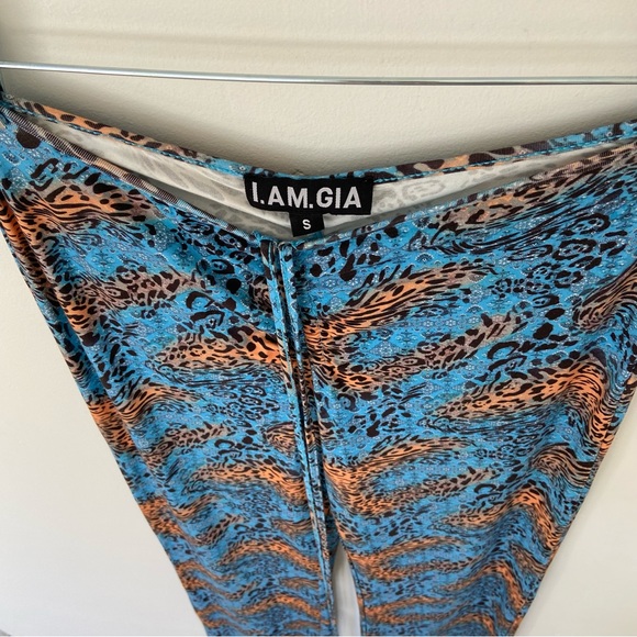 I.Am.Gia Paisley Halo Pants in Blue Cheetah size Small - Picture 4 of 11
